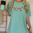 Cowhide Teacher Hat Cowboy Western Teacher Back To School Women's Comfort Colors T-Shirt Chalky Mint