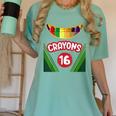 Crayon Box Fun Teacher Student Crayon Squad Halloween 2023 Women's Comfort Colors T-Shirt Chalky Mint