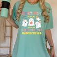 Creepin It Real With Kindergarten Monsters Halloween Teacher Women's Comfort Colors T-Shirt Chalky Mint Creepin It Real With Kindergarten Monsters Halloween Teacher Women's Comfort Colors T-Shirt Chalky Mint