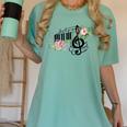 Cut Music Teacher Shirt With a Piano Keys Notes And Flowers Women's Comfort Colors T-Shirt Chalky Mint
