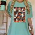 Cute Ghost Book Reading Books Lover Spooky Teacher Halloween Women's Comfort Colors T-Shirt Chalky Mint