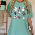 Cute Ghost Cat Playing Musical Halloween Music Teacher Women's Comfort Colors T-Shirt Chalky Mint Cute Ghost Cat Playing Musical Halloween Music Teacher Women's Comfort Colors T-Shirt Chalky Mint