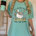 Cute Goose It's A Beautiful Day To Teach 1st Grade Teacher Women's Comfort Colors T-Shirt Chalky Mint