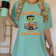 Cute Halloween Teacher Librarian Frankenstein Reading Books Women's Comfort Colors T-Shirt Chalky Mint