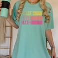 Cute Math Teacher Peace Love Math Women's Comfort Colors T-Shirt Chalky Mint