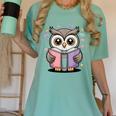 Cute Reading Owl Book Lover Teacher Librarian Bookworm Women's Comfort Colors T-Shirt Chalky Mint Cute Reading Owl Book Lover Teacher Librarian Bookworm Women's Comfort Colors T-Shirt Chalky Mint
