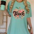 Cute Teacher With Apple Retro Teacher Kids Back To School Women's Comfort Colors T-Shirt Chalky Mint Cute Teacher With Apple Retro Teacher Kids Back To School Women's Comfort Colors T-Shirt Chalky Mint