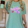 Cute Teacher Shirt 80's 90's Style Retro Old School Teacher For Men Women Women's Comfort Colors T-Shirt Chalky Mint