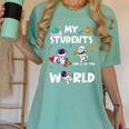 Cute Teacher My Students Are Out-Of This World Space Women's Comfort Colors T-Shirt Chalky Mint Cute Teacher My Students Are Out-Of This World Space Women's Comfort Colors T-Shirt Chalky Mint