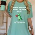 Dinosaur Thesaurus Grammar Joke Teacher Women's Comfort Colors T-Shirt Chalky Mint Dinosaur Thesaurus Grammar Joke Teacher Women's Comfort Colors T-Shirt Chalky Mint