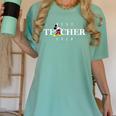Disney Mickey Mouse Thumbs Up Best Teacher Ever Teacher Women's Comfort Colors T-Shirt Chalky Mint