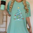 DNA Helix Christmas Tree Scientist Biology Science Teacher Women's Comfort Colors T-Shirt Chalky Mint
