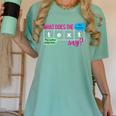 What Does The Text Say Text Evidence Reading Teacher For Men Women Women's Comfort Colors T-Shirt Chalky Mint