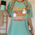 What Are We Doing Today Halloween PE Spooky Teacher Women's Comfort Colors T-Shirt Chalky Mint