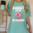 Donut Stop Reading Kawaii Teacher Preschool Kindergarten Women's Comfort Colors T-Shirt Chalky Mint