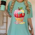 Dripping Apple Ice Cream Cone Cute Teacher Appreciation Women's Comfort Colors T-Shirt Chalky Mint