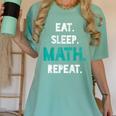 Eat Sleep Math Repeat Math Teacher Men Women Girls Kids Women's Comfort Colors T-Shirt Chalky Mint