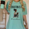 Education Is Freedom Teacher Books Black History Month Women's Comfort Colors T-Shirt Chalky Mint Education Is Freedom Teacher Books Black History Month Women's Comfort Colors T-Shirt Chalky Mint