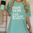 English Teacher Because Math Teachers Need Heroes Too Women's Comfort Colors T-Shirt Chalky Mint