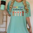 Everyone Is Welcome Here Idaho Teacher Women's Comfort Colors T-Shirt Chalky Mint