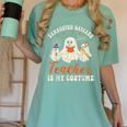 Exhausted Daycare Teacher Is My Costume Halloween Ghost Fun For Men Women Women's Comfort Colors T-Shirt Chalky Mint Exhausted Daycare Teacher Is My Costume Halloween Ghost Fun For Men Women Women's Comfort Colors T-Shirt Chalky Mint