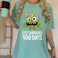 Eye Survived 100 Days Of School Monster Lover Teacher Kids Women's Comfort Colors T-Shirt Chalky Mint Eye Survived 100 Days Of School Monster Lover Teacher Kids Women's Comfort Colors T-Shirt Chalky Mint