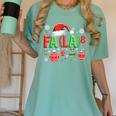 FA LA 8 Christmas Santa FA La Math Teacher Student Women's Comfort Colors T-Shirt Chalky Mint