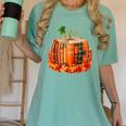 Fall Book Autumn Reading Teacher Halloween Pumpkin Season Women's Comfort Colors T-Shirt Chalky Mint