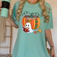 Fall Book Pumpkin Books Ghost Reading Halloween Teacher Women's Comfort Colors T-Shirt Chalky Mint Fall Book Pumpkin Books Ghost Reading Halloween Teacher Women's Comfort Colors T-Shirt Chalky Mint