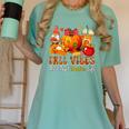 Fall Vibes Costume Teacher Thanksgiving Leopard Gnome Women's Comfort Colors T-Shirt Chalky Mint