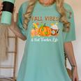 Fall Vibes And That Teacher Life Autumn Thanksgiving Women's Comfort Colors T-Shirt Chalky Mint Fall Vibes And That Teacher Life Autumn Thanksgiving Women's Comfort Colors T-Shirt Chalky Mint