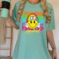 Field Trip Squad Groovy Field Day Smile Face Teacher Tie Dye Women's Comfort Colors T-Shirt Chalky Mint Field Trip Squad Groovy Field Day Smile Face Teacher Tie Dye Women's Comfort Colors T-Shirt Chalky Mint