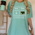 First Caffeinate Then Educate I Am Earning A Break Teacher Women's Comfort Colors T-Shirt Chalky Mint