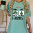 First Educate Then Celebrate Christmas Teacher Winter Break Women's Comfort Colors T-Shirt Chalky Mint