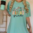 First Grade Teacher Wildflower Back To School Floral Outfits Women's Comfort Colors T-Shirt Chalky Mint First Grade Teacher Wildflower Back To School Floral Outfits Women's Comfort Colors T-Shirt Chalky Mint