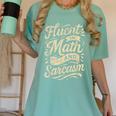Fluent In Math And Sarcasm Teacher Women's Comfort Colors T-Shirt Chalky Mint Fluent In Math And Sarcasm Teacher Women's Comfort Colors T-Shirt Chalky Mint