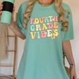 Fourth Grade Vibes Hello Team 4th Grade Teacher Kids Retro Women's Comfort Colors T-Shirt Chalky Mint