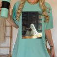Ghost Library Halloween Book Reading Books Lover Teacher Women's Comfort Colors T-Shirt Chalky Mint Ghost Library Halloween Book Reading Books Lover Teacher Women's Comfort Colors T-Shirt Chalky Mint
