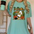 Ghost Library Reading Books Halloween Librarian Teacher Women's Comfort Colors T-Shirt Chalky Mint