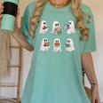Ghost Reading Books Teacher Halloween Librarian Cute Boook Women's Comfort Colors T-Shirt Chalky Mint
