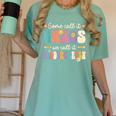 Groovy Some Call It Chaos We Call It Kindergarten Teacher Women's Comfort Colors T-Shirt Chalky Mint