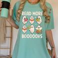Groovy Halloween Ghost Read More Boooooks Librarian Teacher For Men Women Kids Women's Comfort Colors T-Shirt Chalky Mint