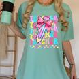 Groovy Teacher Cute Coquette Bow Flower Retro Back To School Women's Comfort Colors T-Shirt Chalky Mint