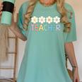 Groovy Teacher Cute Daisy Flower Retro Back To School Women's Comfort Colors T-Shirt Chalky Mint Groovy Teacher Cute Daisy Flower Retro Back To School Women's Comfort Colors T-Shirt Chalky Mint