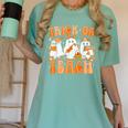 Groovy Teacher Halloween Trick Or Teach Ghost Men Women Kids Women's Comfort Colors T-Shirt Chalky Mint Groovy Teacher Halloween Trick Or Teach Ghost Men Women Kids Women's Comfort Colors T-Shirt Chalky Mint