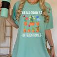 We All Grow At Different Rates Back To School Teacher Women's Comfort Colors T-Shirt Chalky Mint