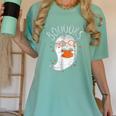 Halloween Cute Ghost Book Reading Teacher Women's Comfort Colors T-Shirt Chalky Mint Halloween Cute Ghost Book Reading Teacher Women's Comfort Colors T-Shirt Chalky Mint