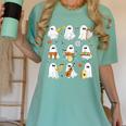 Halloween Ghost Music Teacher Playing Instruments Women's Comfort Colors T-Shirt Chalky Mint Halloween Ghost Music Teacher Playing Instruments Women's Comfort Colors T-Shirt Chalky Mint