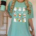 Halloween Ghost Playing Musical Instruments Music Teacher Women's Comfort Colors T-Shirt Chalky Mint Halloween Ghost Playing Musical Instruments Music Teacher Women's Comfort Colors T-Shirt Chalky Mint