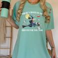 Halloween There's Room On My Broom For You Too Teacher Women's Comfort Colors T-Shirt Chalky Mint